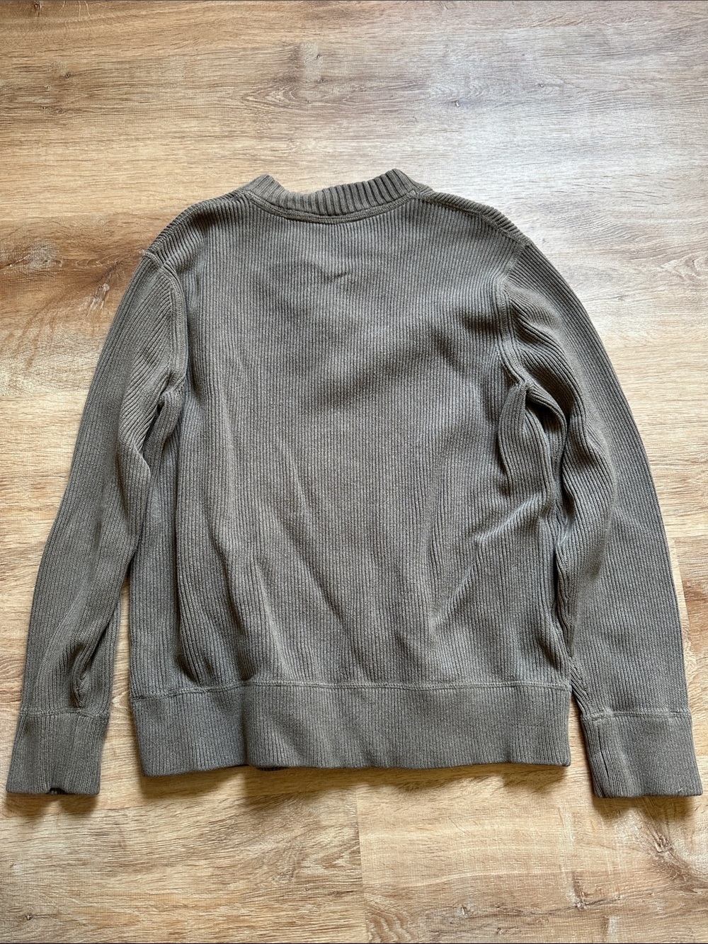 Eddie Bauer Men's Brown Ribbed Henley Sweater - Picture 3 of 3